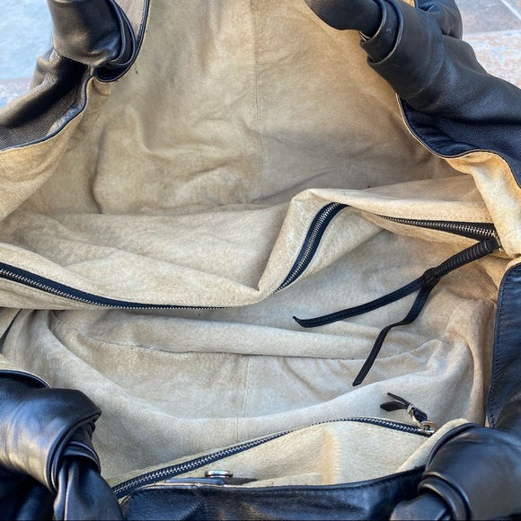 The Row Black Leather Slouchy Shoulder Bag - Picture 12 of 13